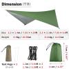 Azarxis Hammock Camping Tarp Rain Fly, Waterproof Tent Footprint Shelter Canopy Sunshade Cloth Picnic Mat for Outdoor Awning Hiking Beach Backpacking - Included Guy Lines & Stakes (Green) view 2
