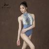 118141032 High Neck Dance Leotards Button Back Velvet Ballet Leotards (XL, Grey) view 4