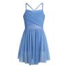 easyforever Kids Girls Spaghetti Straps Bowknot Criss Cross Back Lyrical Ballet Dance Leotard Dress Workout Tutu Skirt Light Blue 12 view 1