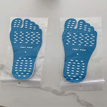 iKareEssentials invisbile Bare Beach feet Stickers (OutTheBlue, Medium (5-7) Men)