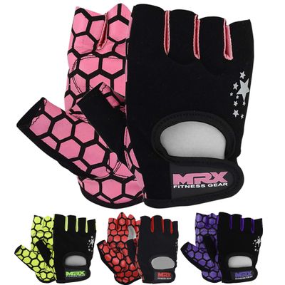 MRX Adjustable Weight Lifting Gloves Fingerless Gloves for Women, Reinforced Palm and Secure Closure, Leather Hand Protection Gear for Gym, Training and Exercise