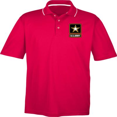 US Army Pocket Print Two Tone Polo, Red XL