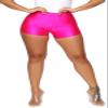 Women's Sexy Shiny Metallic Liquid Wet Look High Waist Shorts Hot Pants Dance Yoga Booty Shorts Clubwear (Rose Red, S) view 1