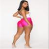 Women's Sexy Shiny Metallic Liquid Wet Look High Waist Shorts Hot Pants Dance Yoga Booty Shorts Clubwear (Rose Red, S) view 4