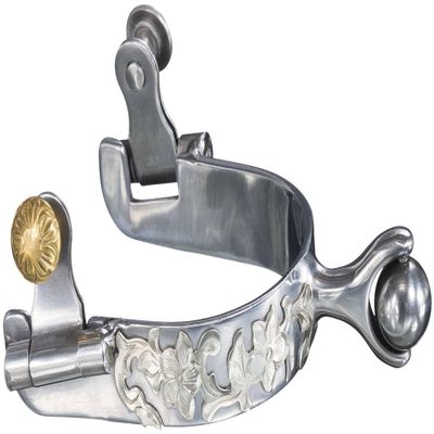 Tough 1 Roller Ball Sweet Iron Spur with Floral Design LADIES