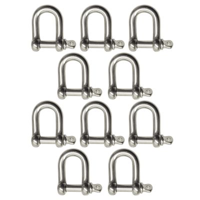 AB Tools 10 Pack 4mm Stainless Steel Dee Shackle Marine Grade 316