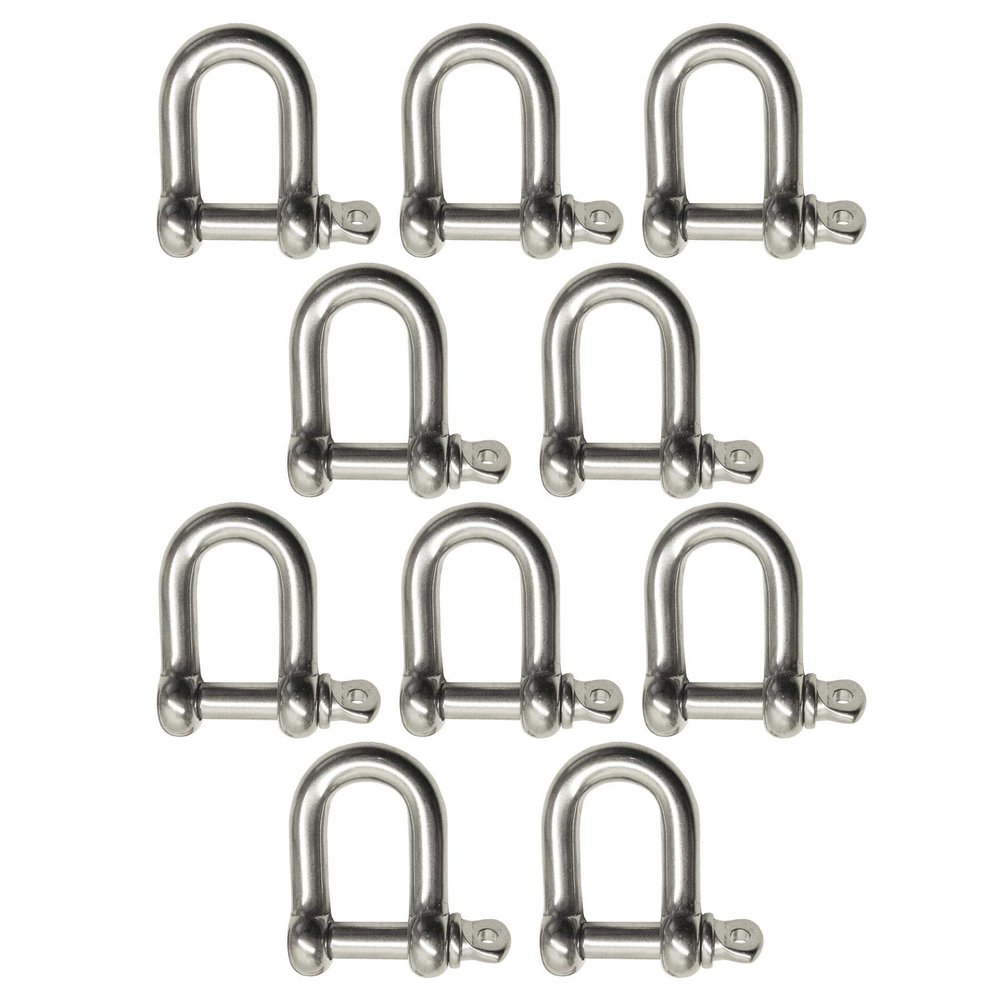 AB Tools 10 Pack 4mm Stainless Steel Dee Shackle Marine Grade 316