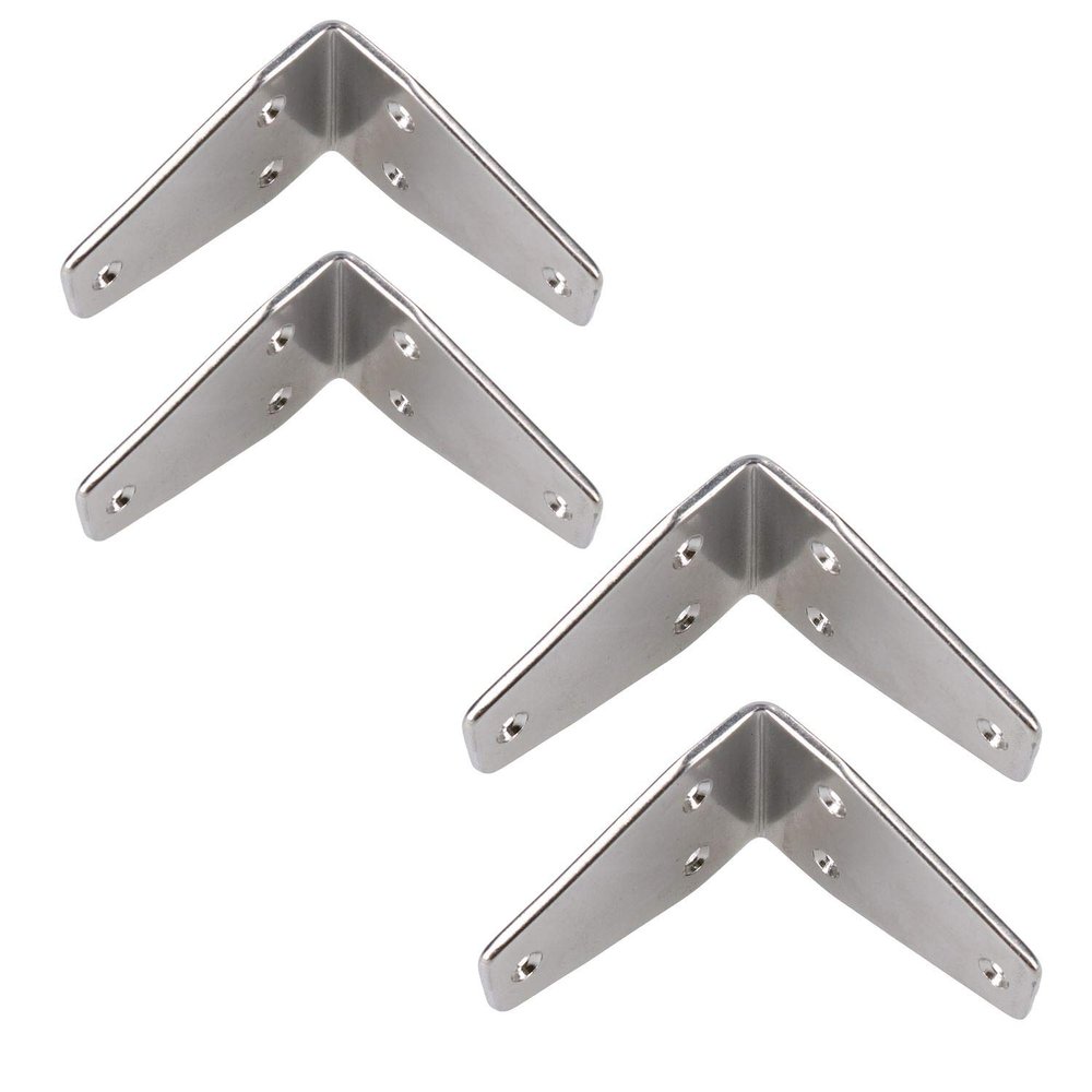 AB Tools 4 Pack Angle Bracket 90 Degree Brace Marine Stainless Steel 80mm x 50mm