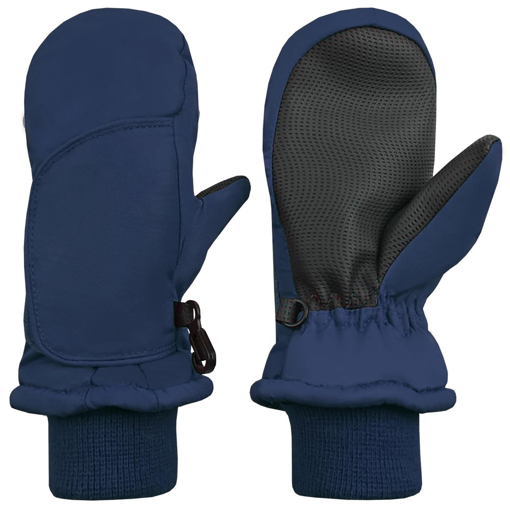 N'Ice Caps Kids Waterproof Snow Mittens Cold Weather Thinsulate Insulated (Navy Black, 2-3 Years)