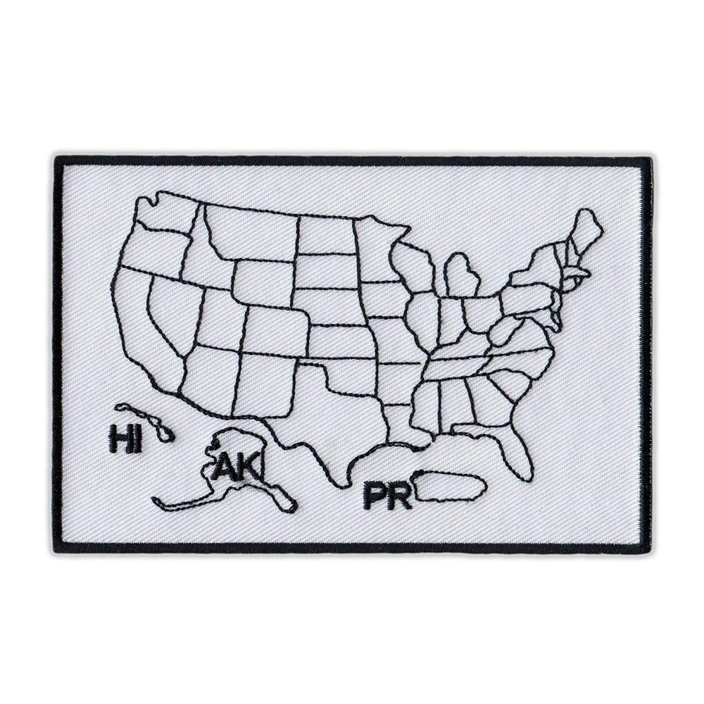 Patch (Sew On) - States Traveled Map - Color in States You Have Visited - United States - 4.5" x 3"