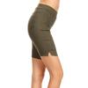 Jvini Women's Stretchy Cotton Skinny Jean Bermuda Shorts Olive Small view 2