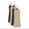 4 Pack Active Basic Women's Basic Tank Tops - Black/Black/Khaki/Khaki - Medium view 1