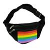 Black Canvas Rainbow Print Adjustable Fanny Pack view 1