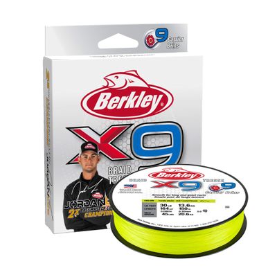 Berkley Jordan Lee x9 Braid Superline, Flame Green, 65-Pound Break Strength, 328yd Fishing Line, Suitable for Freshwater and Saltwater Environments