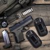 2 Pack Universal Magazine IWB Pouch Concealed Carry 9mm .40 .45 .380 .357, Mag Holster for S&W M&P Sig Sauer Ruger Glock, Handgun Ammo Gun Ammunition Holsters (Double Stitching-2 mag Pouch) view 3
