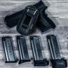 2 Pack Universal Magazine IWB Pouch Concealed Carry 9mm .40 .45 .380 .357, Mag Holster for S&W M&P Sig Sauer Ruger Glock, Handgun Ammo Gun Ammunition Holsters (Double Stitching-2 mag Pouch) view 4