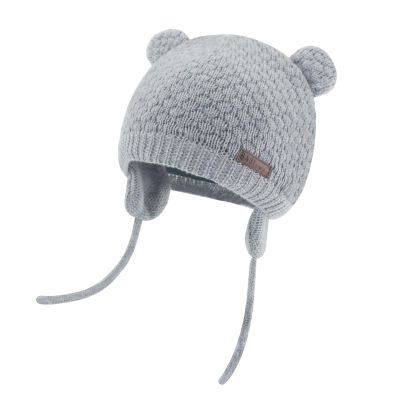 Duoyeree Baby Winter Hat Earflap Cotton Lining Knit Beanie Cap for Toddler Girl Boy (12-18 Month, Grey)