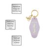 Santa Barbara Design Studio Keychain Lili + Delilah Small Gifts Vintage Motel Key Tag Key Ring, 3.5" Long, Happy Place (Lavender) view 3