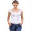 Traditional German Blouse - Elegant Oktoberfest Blouse with Back Lacing Carmen (US:4 (EU36)) White view 1