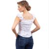 Traditional German Blouse - Elegant Oktoberfest Blouse with Back Lacing Carmen (US:4 (EU36)) White view 4