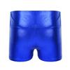 easyforever Girls Shiny Metallic Dance Booty Shorts Gymnastics Athletic Yoga Shorts Ballet Dance Hot Pants Bottoms Blue 12 Years view 2