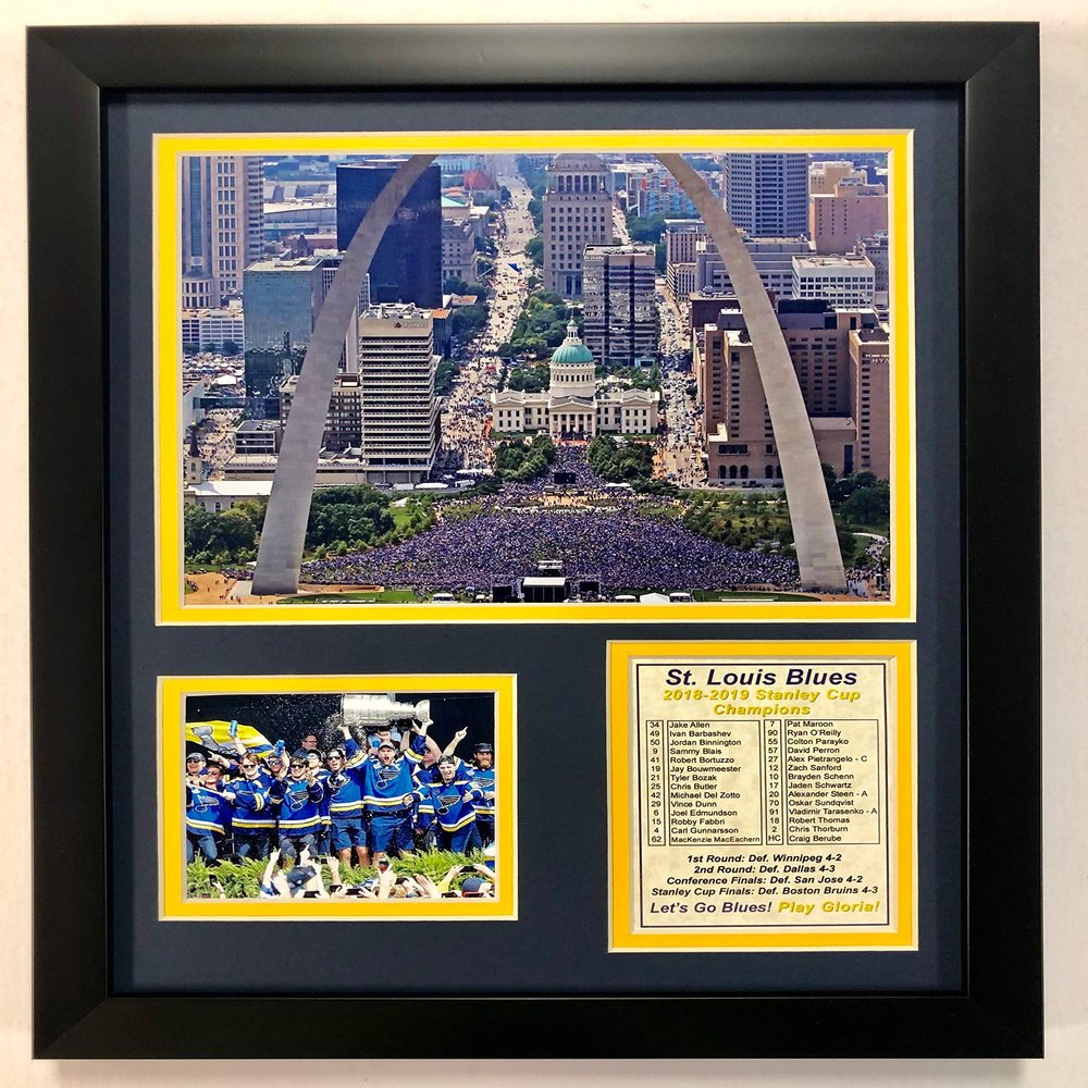 NHL St. Louis Blues Stanley Cup Champions Framed Double Matted Photos, Parade, 12" x 15"