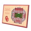 YouTheFan NCAA Desktop Size Team StadiumViews, 12 x 8 Inches, Oklahoma Sooners, Wood Grain view 1