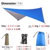 Azarxis Hammock Camping Tarp Rain Fly, Waterproof Tent Footprint Shelter Canopy Sunshade Cloth Picnic Mat for Outdoor Awning Hiking Beach Backpacking - Included Guy Lines & Stakes (Blue) view 2