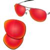 SAUCER Premium Replacement Lenses & Nosepads for Oakley Plaintiff OO4057 Sunglasses High Defense - Fire Red Polarized view 2
