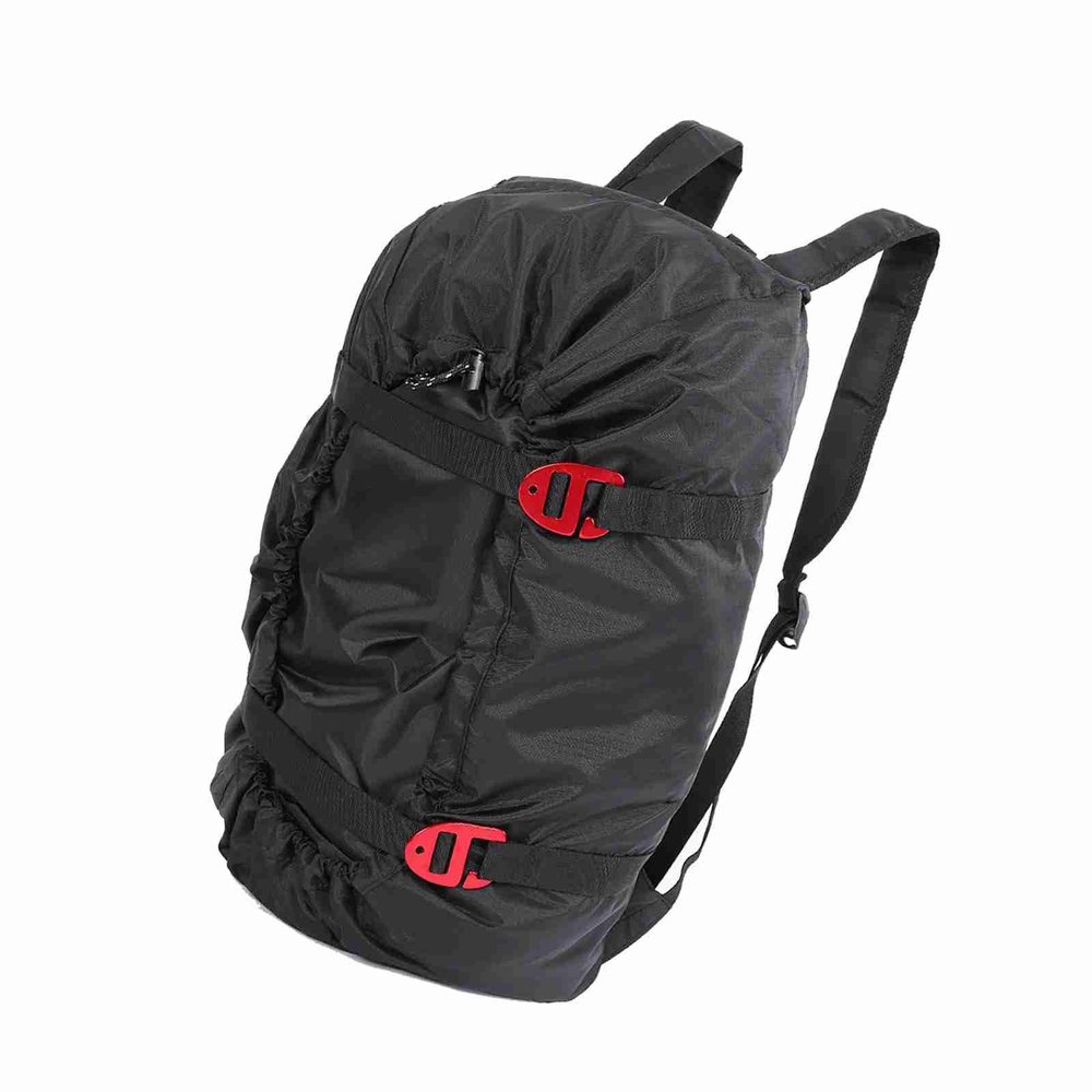 Climbing Rope Bag, Foldable Equipment Carrying Backpack with Built-in Groundsheet, Black Mesh Storage Sack for Climbing Gear, Tools and Sports Equipment