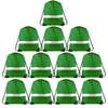 KUUQA 12 Pcs Drawstring Backpack Bag Bulk Reflective Backpack Dark Green String Bags Cinch Sack Backpack for Team Yoga Sport Gym Traveling view 1