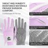 Amy Sport All Weather Grip Golf Gloves Women Value 2 Pack for Left Right Handed Golfer,Upgraded Anti Slip&Comfortable Glove with Stylish Colors for Aesthetic Fit Size S M L XL (Pruple, Small, Right) view 2