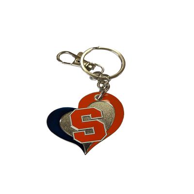 aminco Syracuse University Swirl Heart Keychain