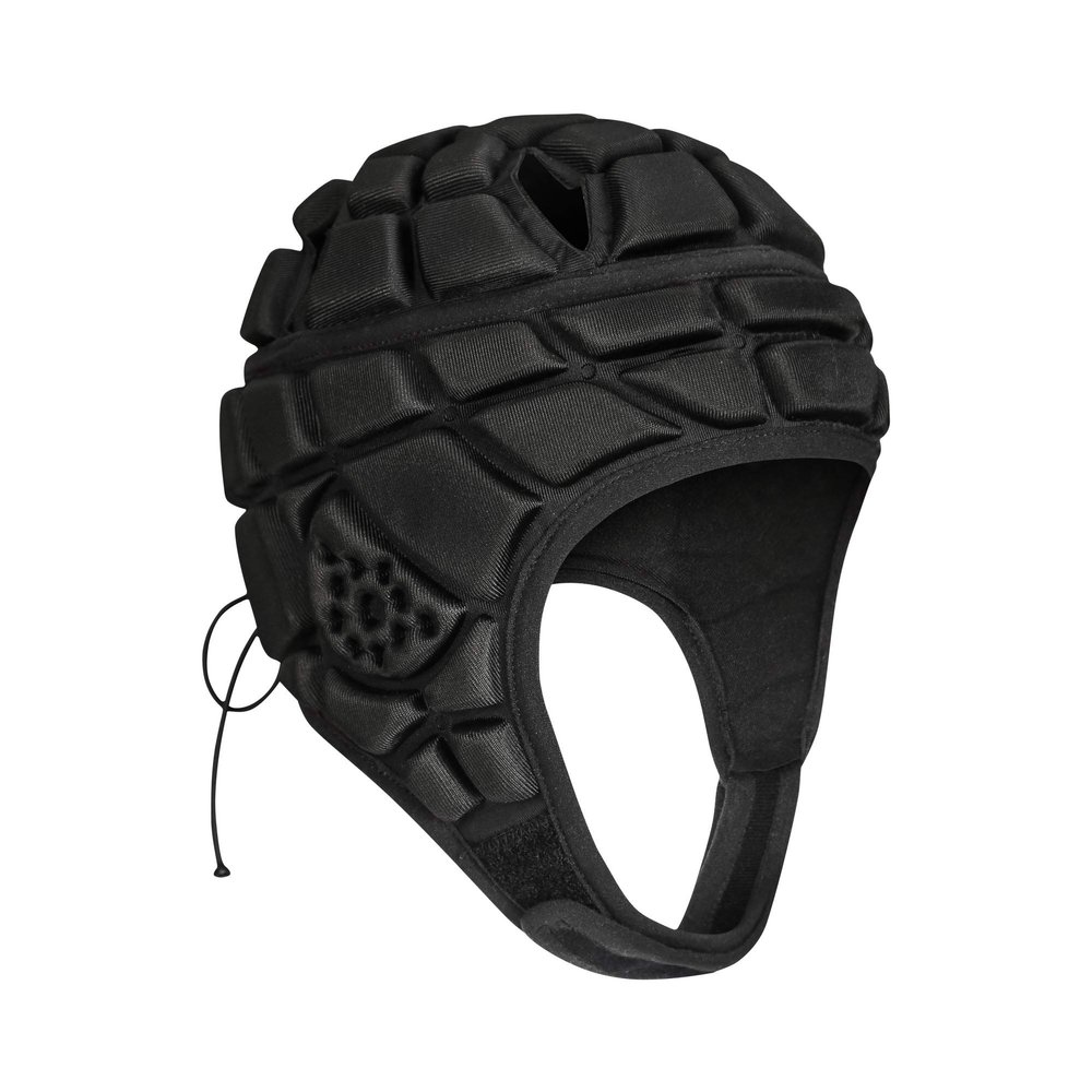 TUOYR Rugby Headgear 7 on 7 Soft Shell Padded Helmet Flag Football Headguard Adjustable Head Protector Training Lacrosse Soccer Goalkeeper Paintball Head Protection Fits (Black, Youth YM(51cm/20)