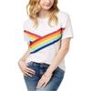 Carbon Copy Crew-Neck Rainbow-Graphic T-Shirt (White, XL) view 1