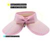 2Pcs Women Sun Visors Foldable Straw Hats Summer Beach Packable Hat Floppy Wide Brim Cap Big Heads Sombrero (Pink) view 2