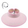 2Pcs Women Sun Visors Foldable Straw Hats Summer Beach Packable Hat Floppy Wide Brim Cap Big Heads Sombrero (Pink) view 4
