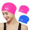 Aegend Swim Caps for Long Hair, Durable Silicone Swimming Caps for Women Men Adults Youths, Easy to Put On and Off, Waterproof Swim Hats Bathing Caps to Keep Hair Dry, 2 Pack, Blue Pink