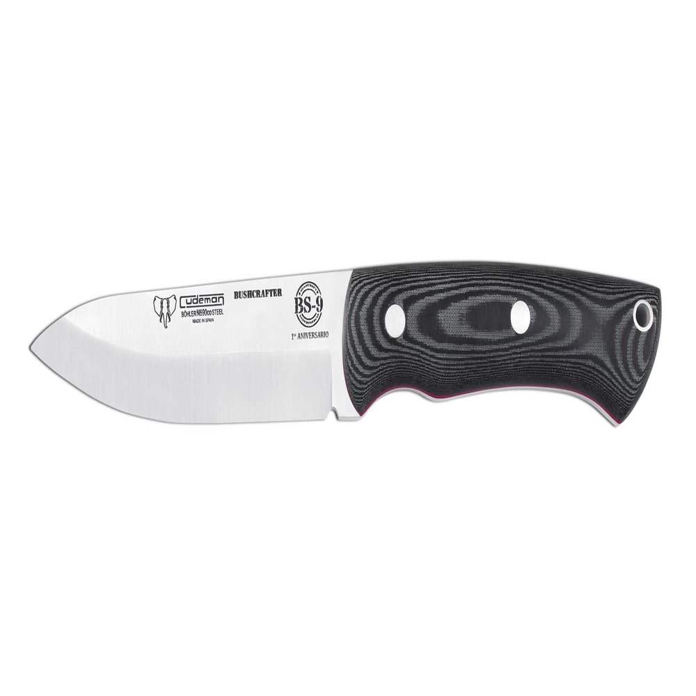 Cudeman Bushcrafter Black Micarta Fixed Full Tang Blade Hunting Knife + Sheath