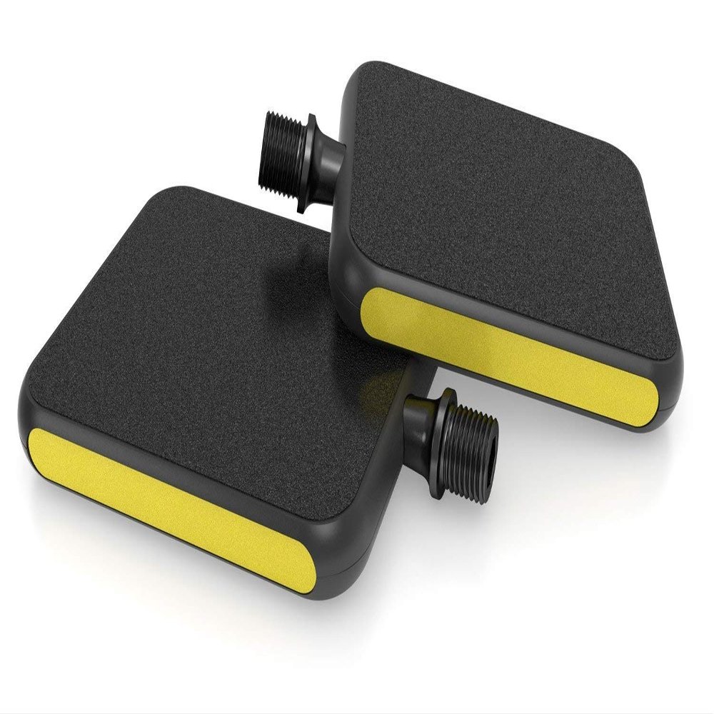 Moto Bicycle Safety Pedals w Non Slip Platform for BMX Freestyle Commuting Leisure Riding or Kids Bikes (Yellow)