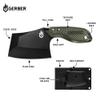 Gerber TRI-Tip Mini Cleaver Fixed Blade, Bushcraft Knife, Molle Sheath, Green view 2