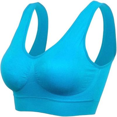 Boolavard New Seamless Sports Style Bra Crop Top Vest Comfort Stretch Bras Shapewear (3XL, Turqoise)