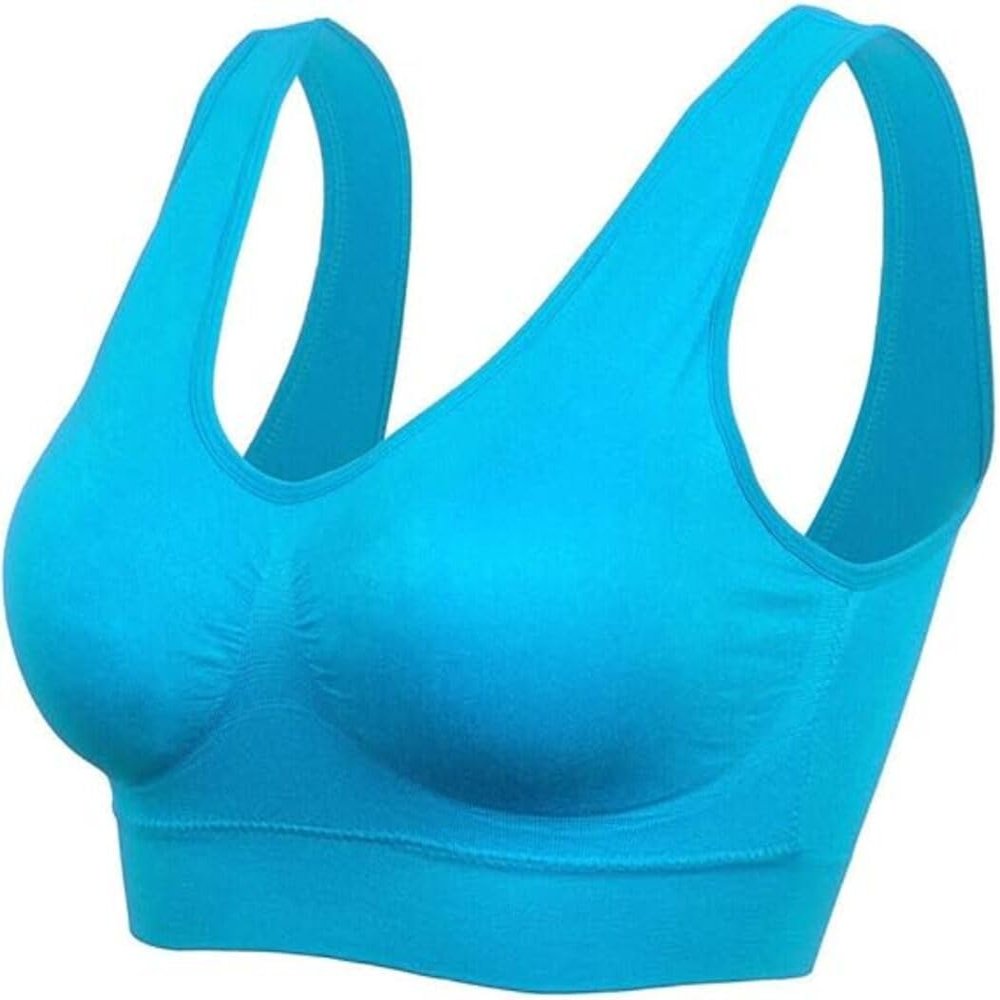 Boolavard New Seamless Sports Style Bra Crop Top Vest Comfort Stretch Bras Shapewear (3XL, Turqoise)