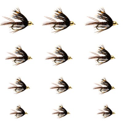 12 Bead Head Soft Hackle Pheasant Tail Mayfly Nymph Flies / Wet Flies for Trout Fly Fishing Flies Lure Assortment