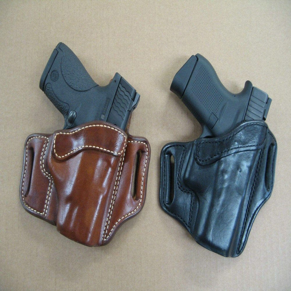 Azula Leather 2 Slot Molded Pancake Belt Holster for S&W Smith & Wesson 5" Barrel M&P 2.0 Black RH