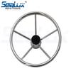 SeaLux 15-1/2 Inch - 10 Degree Dish 5-Spoke Destroyer Style Stainless Boat Steering Wheel - view 2