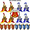 Nicolababe Weapon Pack for Minifigures Knight Weapons Set Accessories Kit Include Armor Helmet Cloaks Shield Barding Horses Compatible with All Major Brands (Medieval Weapon) view 3