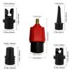 PeSandy SUP Pump Adaptor Air Valve Converter, 7MM Inlet Opening Air Pump Converter with 4 Standard Air Valve Nozzles for Inflatable Boat, Stand Up Paddle Board, Inflatable Bed, Etc - Red view 3