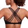CRZ YOGA Naked Feeling Strappy Sports Bras for Women - Criss Cross Back Wireless Padded Cami Yoga Workout Top Black X-Small view 1