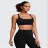 CRZ YOGA Naked Feeling Strappy Sports Bras for Women - Criss Cross Back Wireless Padded Cami Yoga Workout Top Black X-Small view 2